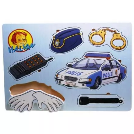 Halvan polisbil fingerpussel