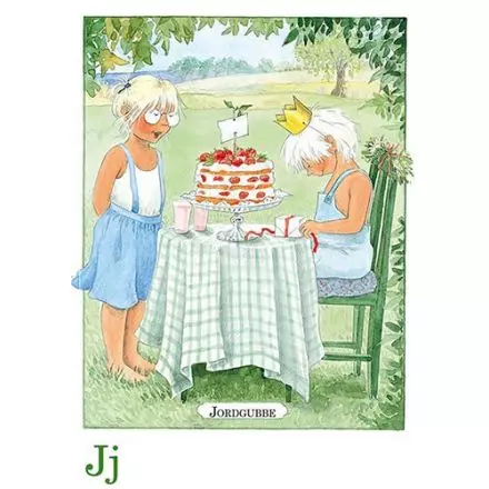 Jordgubbe, Majas alfabet