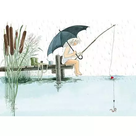 Maja tittar på naturen