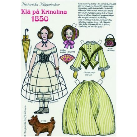 Krinolina 1850 klippdocka A4