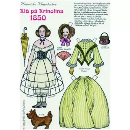 Krinolina 1850 klippdocka A4