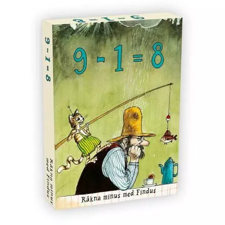 Findus 9 minus 1 är lika med 8 (minus)