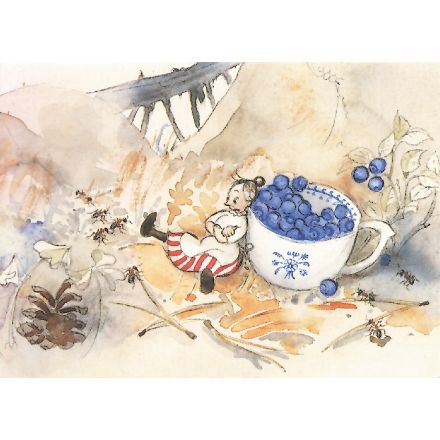 Teskedsgumman plockar bär