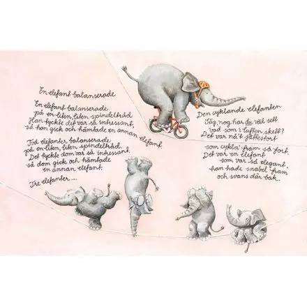 En elefant balanserade