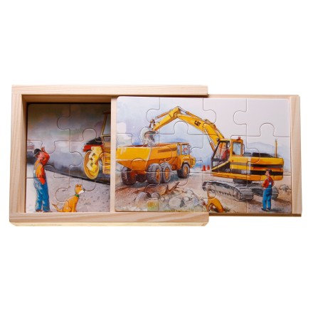 Mulle Meck Vägmaskiner 4 x trä