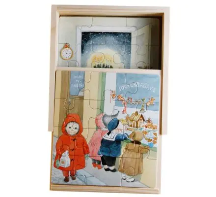 Kotten 4 X Träpussel