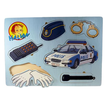 Halvan polisbil fingerpussel